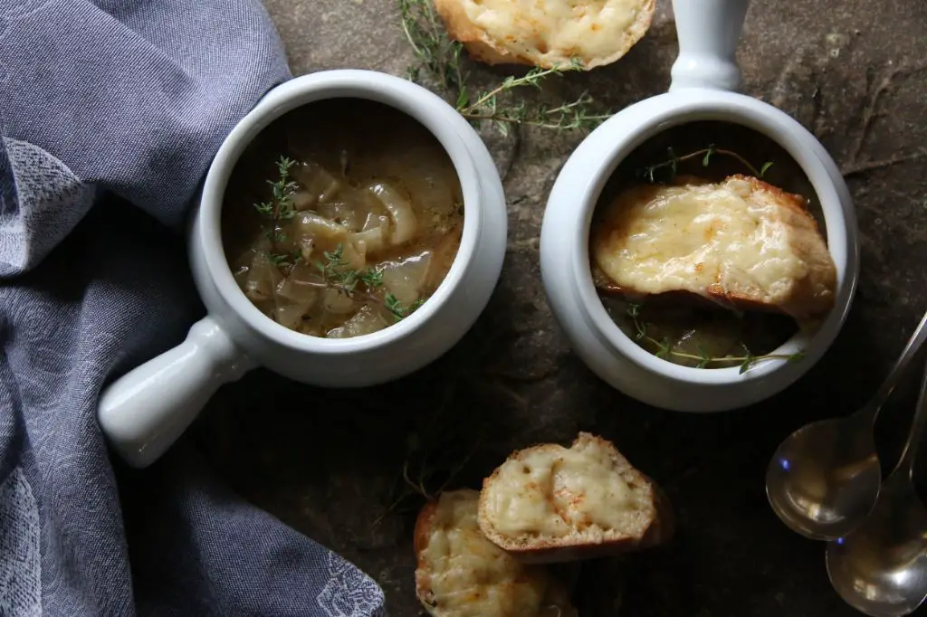 Vidalia Onion Soup with Gruyère Croutons