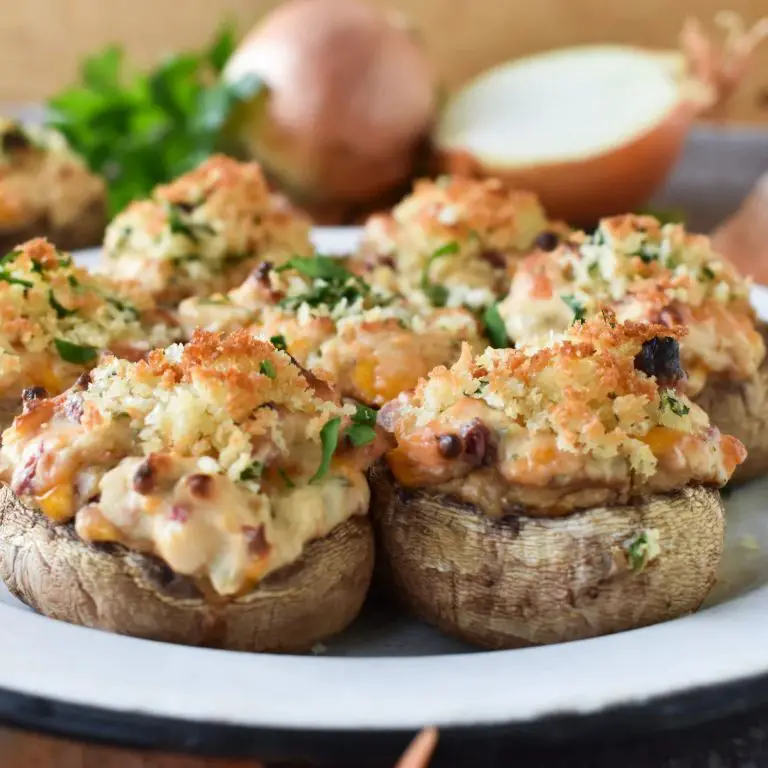 Vidalia Onion and Bacon Stuffed Mushrooms