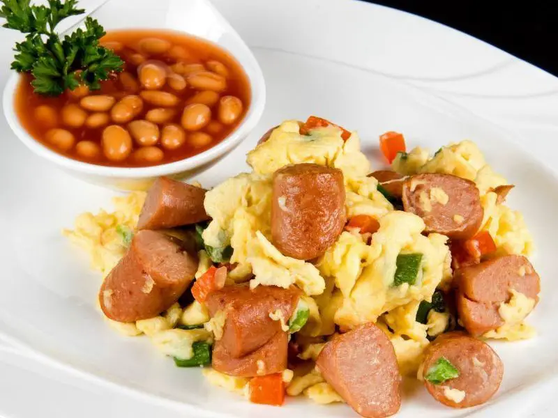 Vienna Sausage and Egg Breakfast Scramble