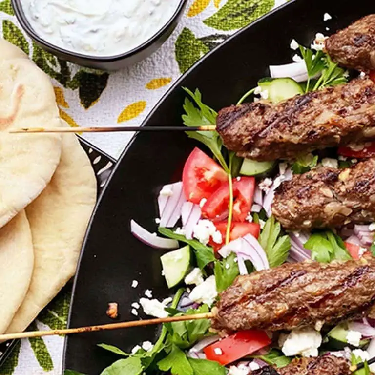 Wagyu Beef Kofta Kebabs with Tzatziki