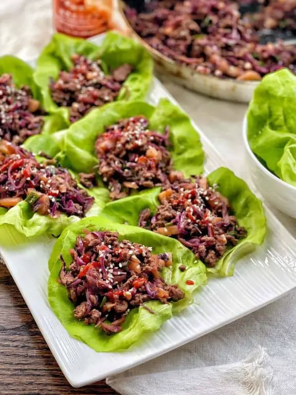 Wagyu Beef Lettuce Wraps with Hoisin Sauce