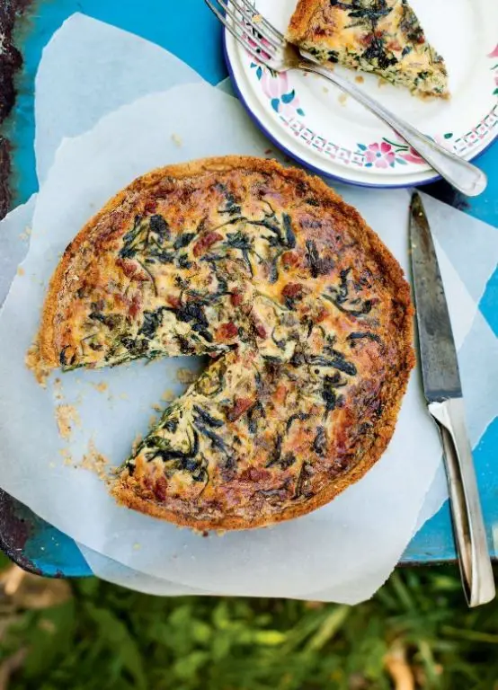 Walnut Flour Spinach Quiche
