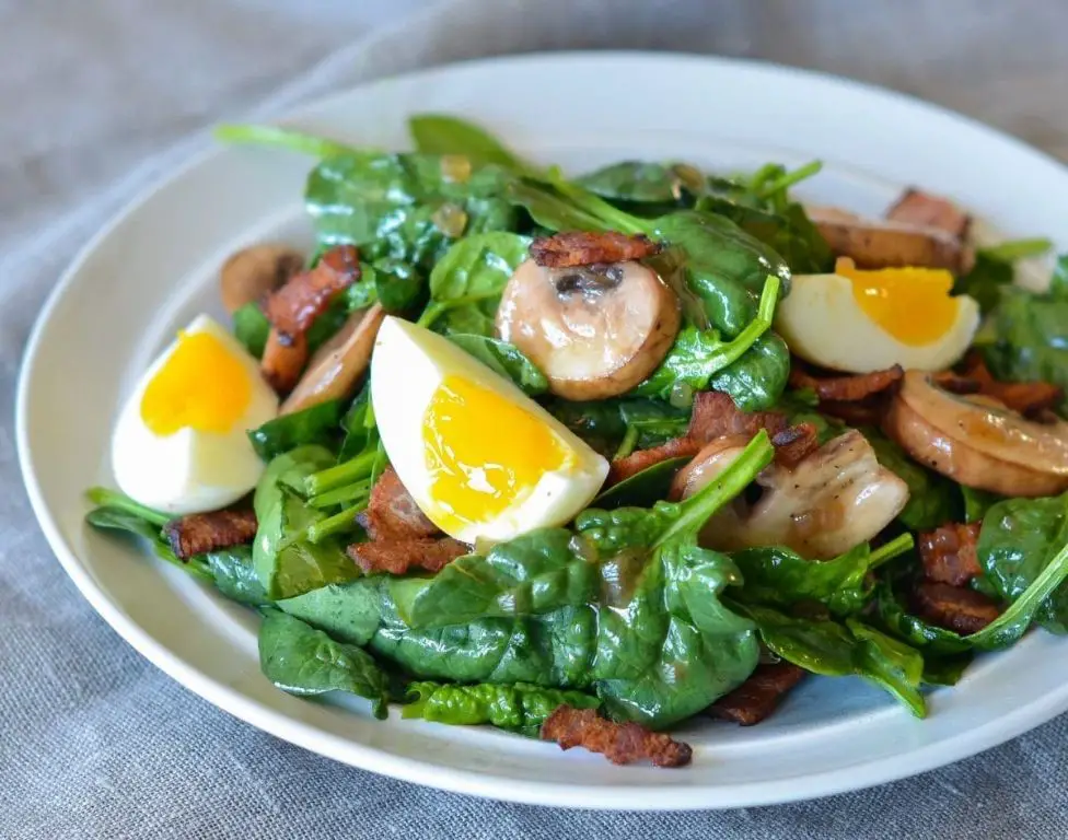 Warm Bacon Spinach Salad