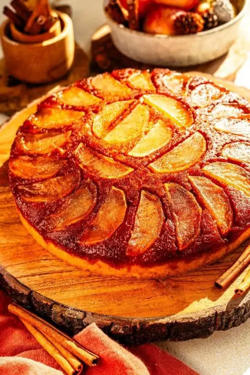 Warm Cinnamon Apple Upside-Down Cake