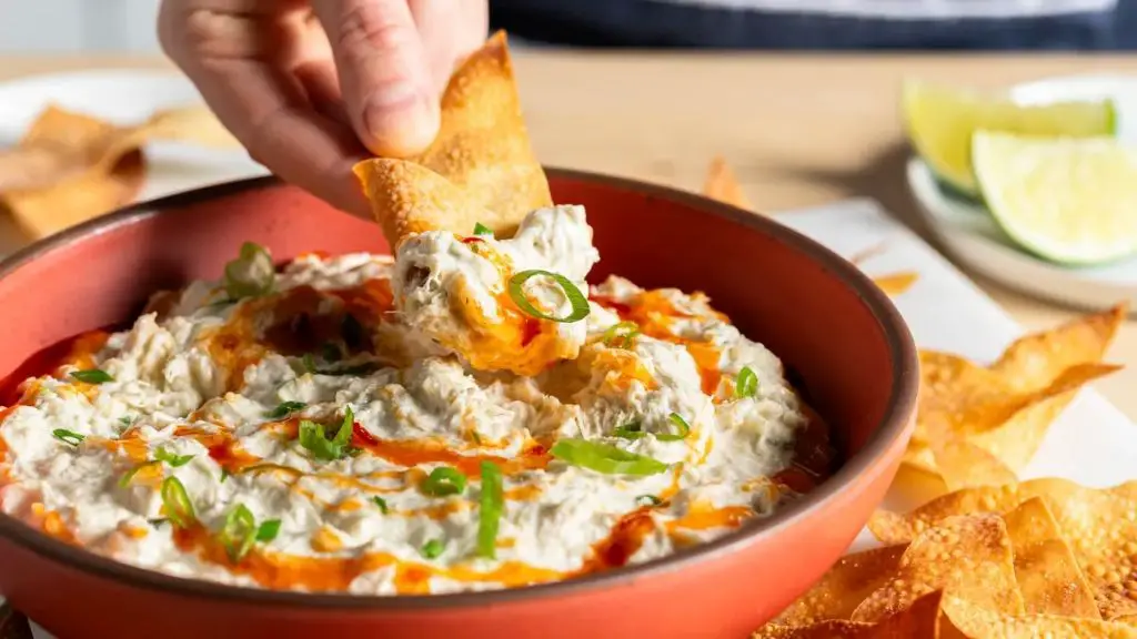 Warm Slow Cooker Crab Rangoon Dip