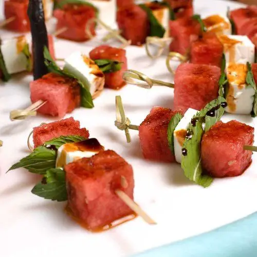 Watermelon Feta Mint Skewers