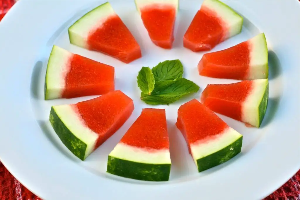 Watermelon Mint Jello Jigglers