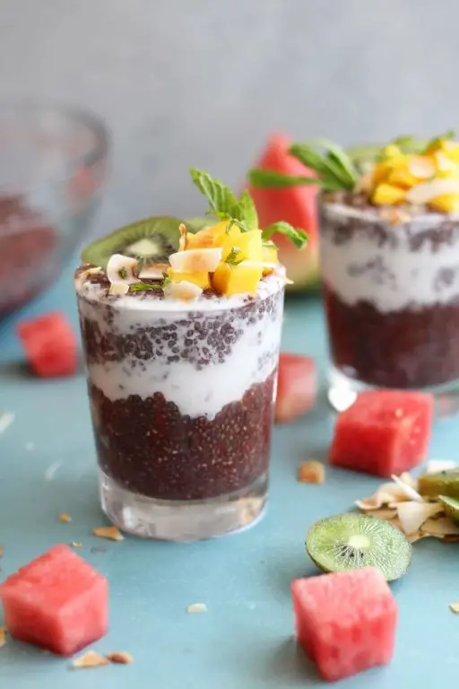Watermelon and Coconut Chia Pudding
