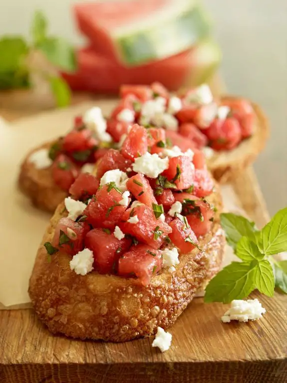 Watermelon and Feta Bruschetta