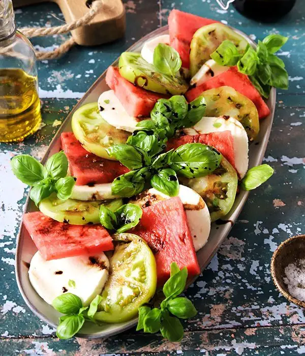 Watermelon and Tomato Caprese