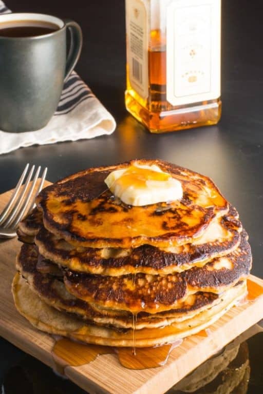 Whiskey Salted Caramel Drizzle Pancakes