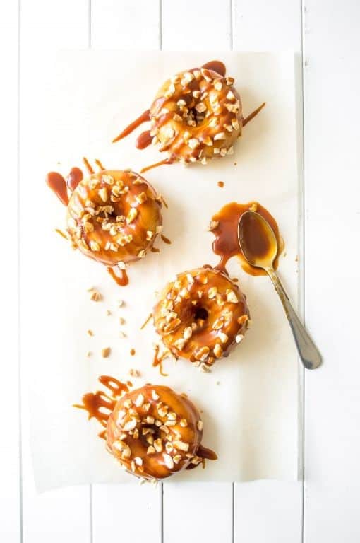 Whiskey Salted Caramel Glazed Donuts