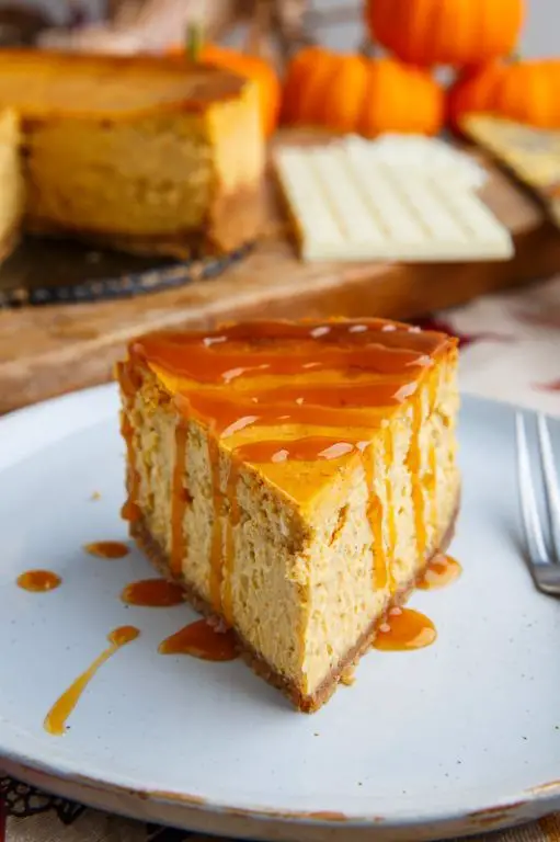 White Chocolate Pumpkin Spice Cheesecake