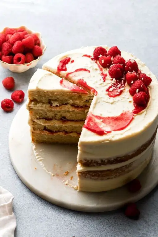 White Chocolate Raspberry Cake