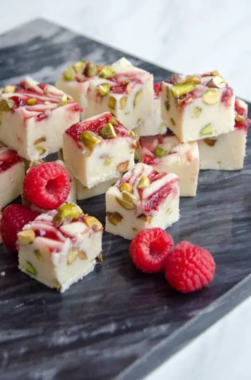 White Chocolate Raspberry Fudge