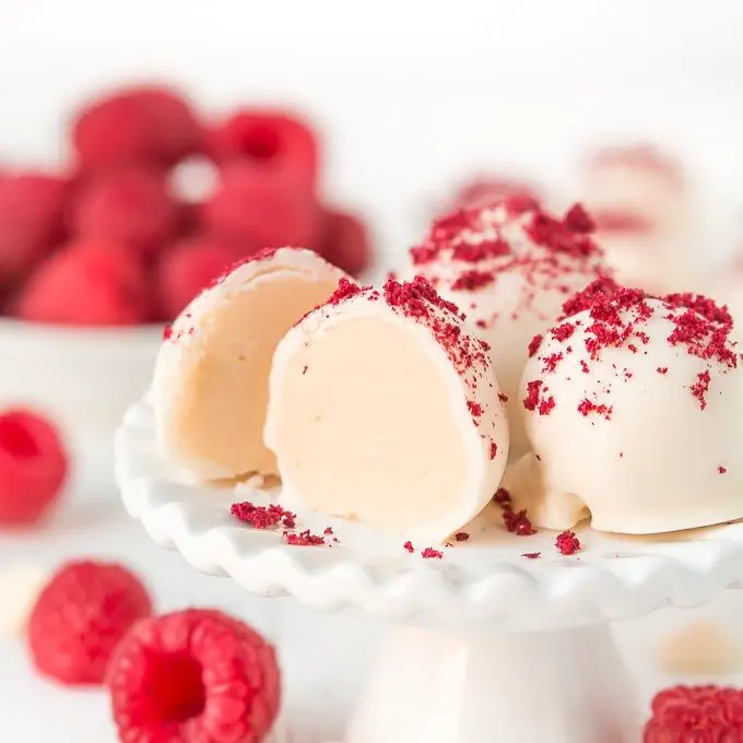 White Chocolate Raspberry Truffles