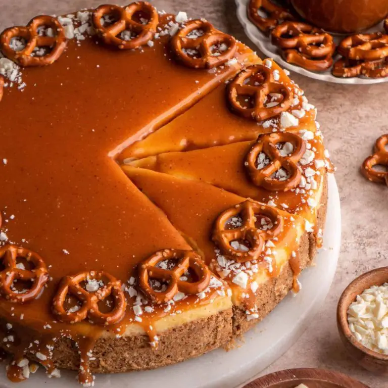 White Chocolate Salted Caramel Cheesecake