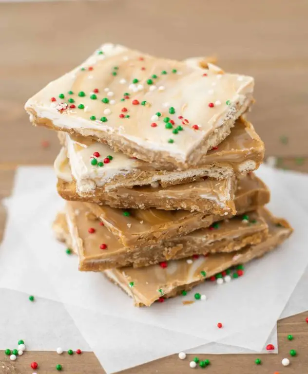 White Chocolate Saltine Toffee