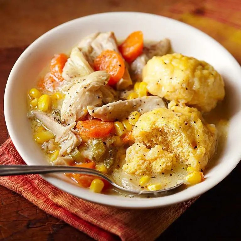 White Corn Meal Dumplings in Chicken Stew