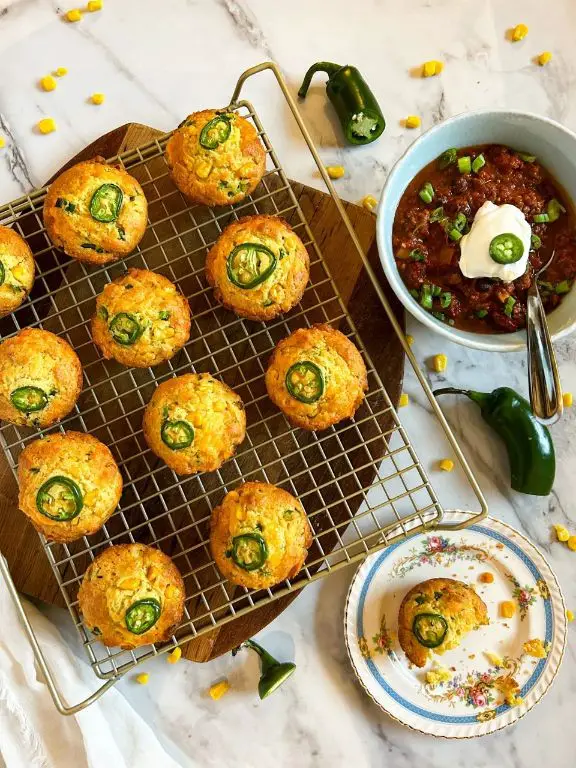 White Corn Meal Muffins with Jalapeños
