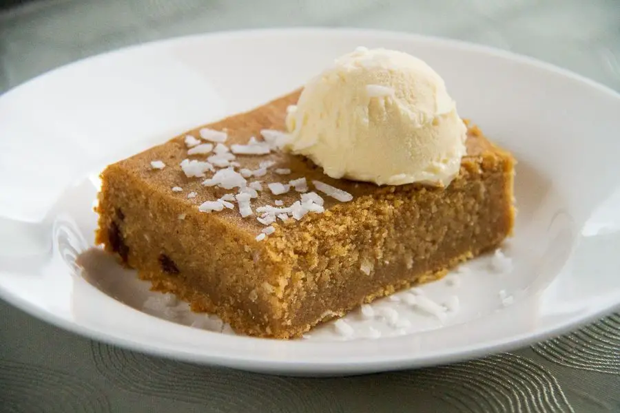 White Corn Meal Pudding with Vanilla Cream