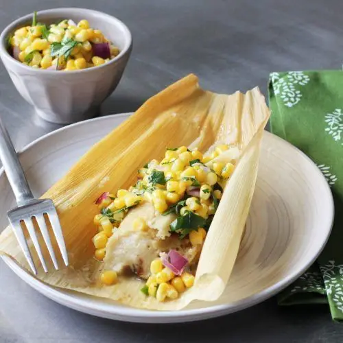 White Corn Meal Tamales with Pulled Pork