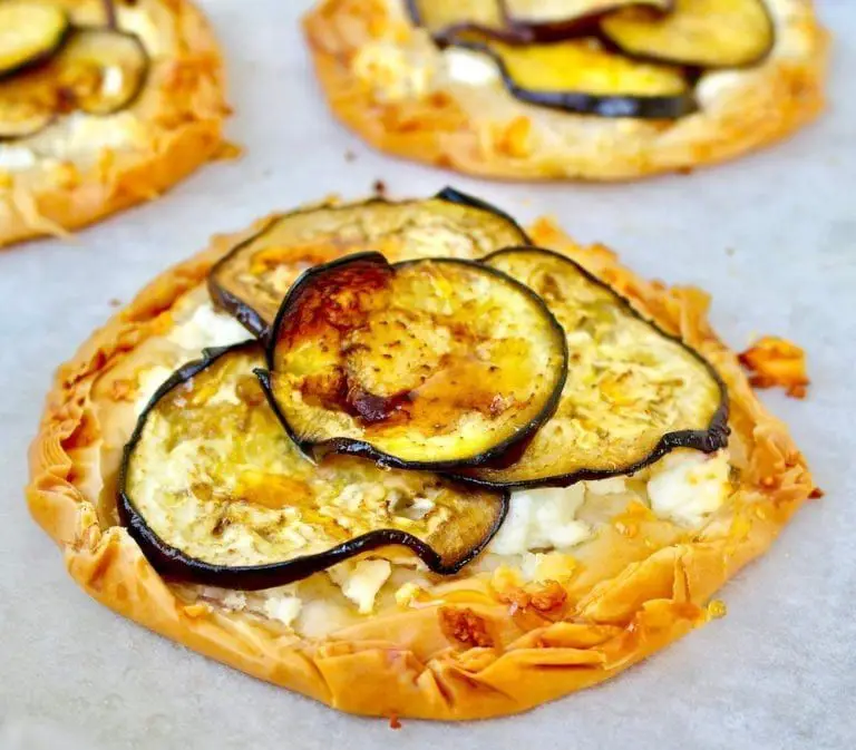 White Eggplant and Feta Cheese Tart