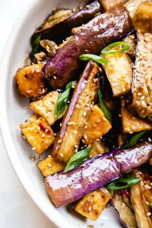 White Eggplant and Tofu Stir-Fry
