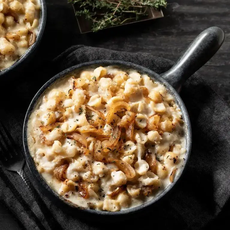 White Truffle Mac and Cheese with Caramelized Onions