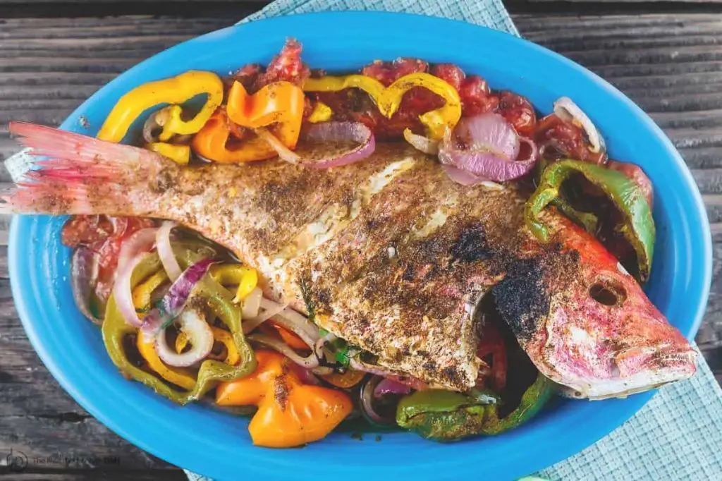 Whole Red Snapper with Roasted Vegetables