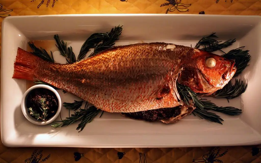 Whole Red Snapper with Tomato and Olive Tapenade