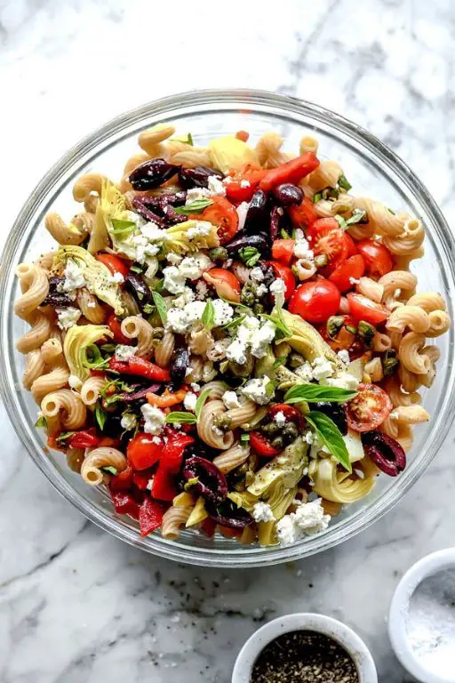 Whole Wheat Pasta Salad with Feta and Olives