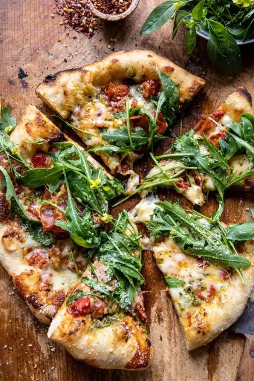 Wild Persimmon and Arugula Pizza