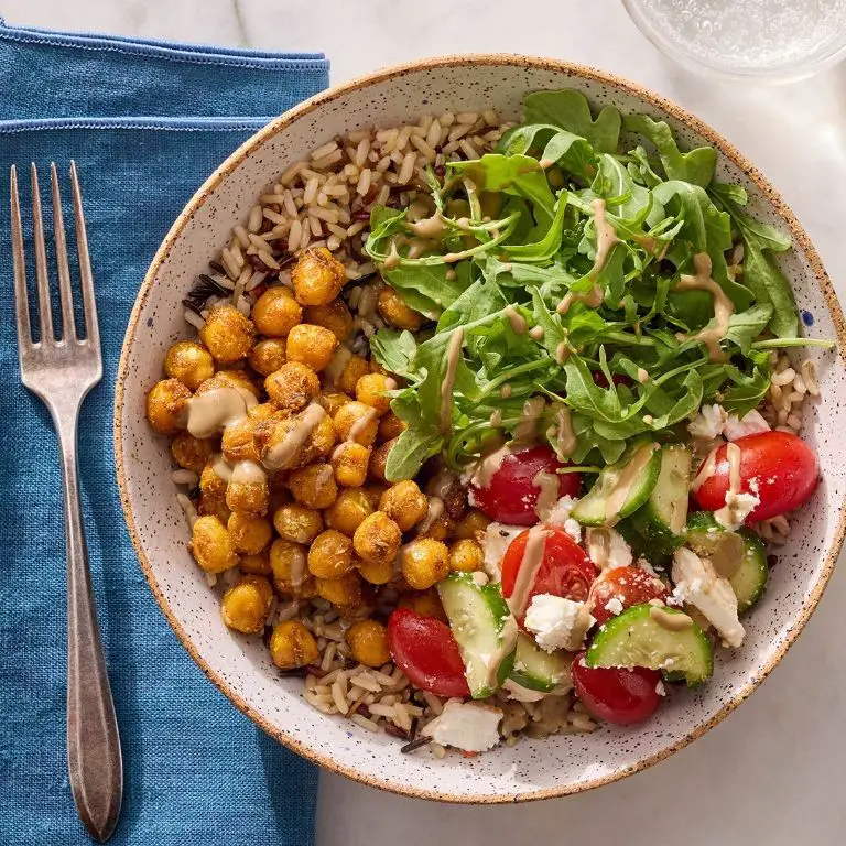 Wild Rice Salad with Chickpeas and Tahini Dressing