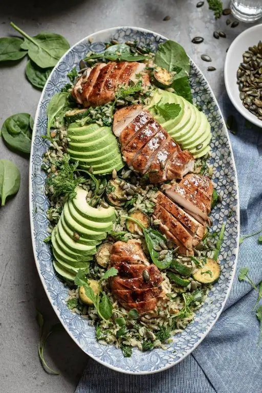 Wild Rice Salad with Grilled Chicken and Avocado