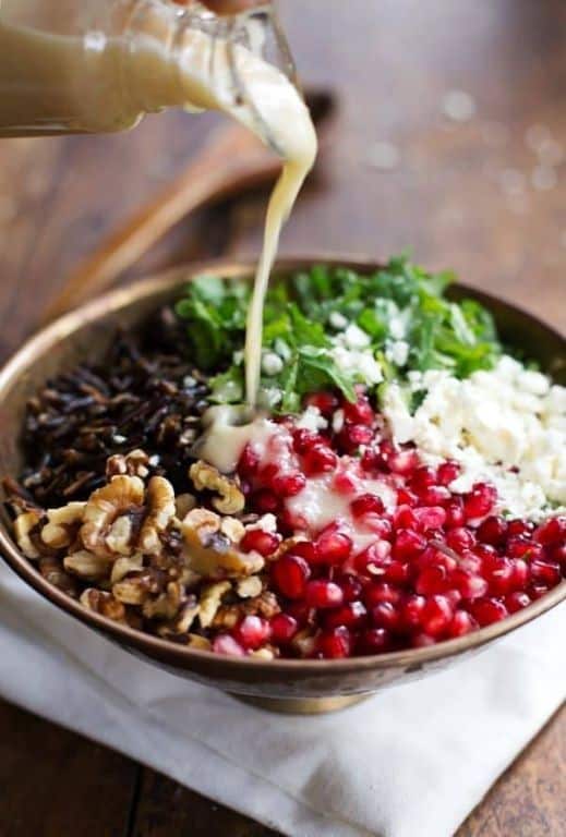 Wild Rice and Kale Salad with Pomegranate