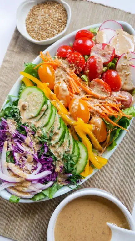Wopatui Salad with Sesame Dressing