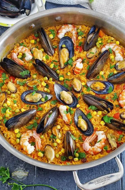 Yellow Rice Paella with Seafood