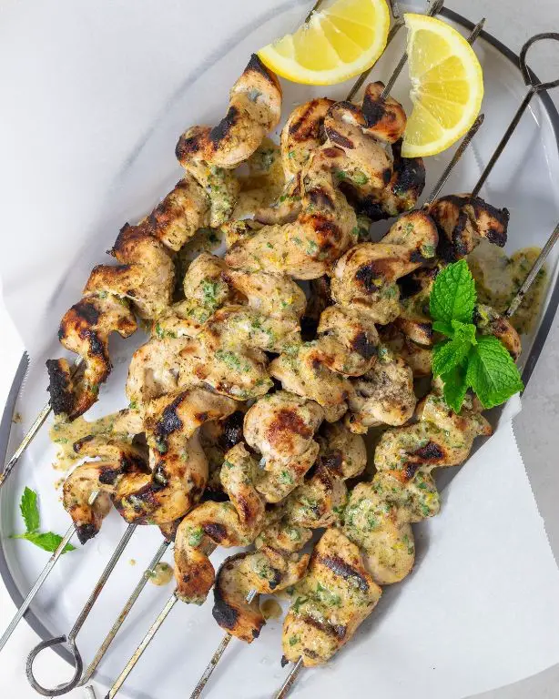 Zaatar Lemon Chicken Kabobs