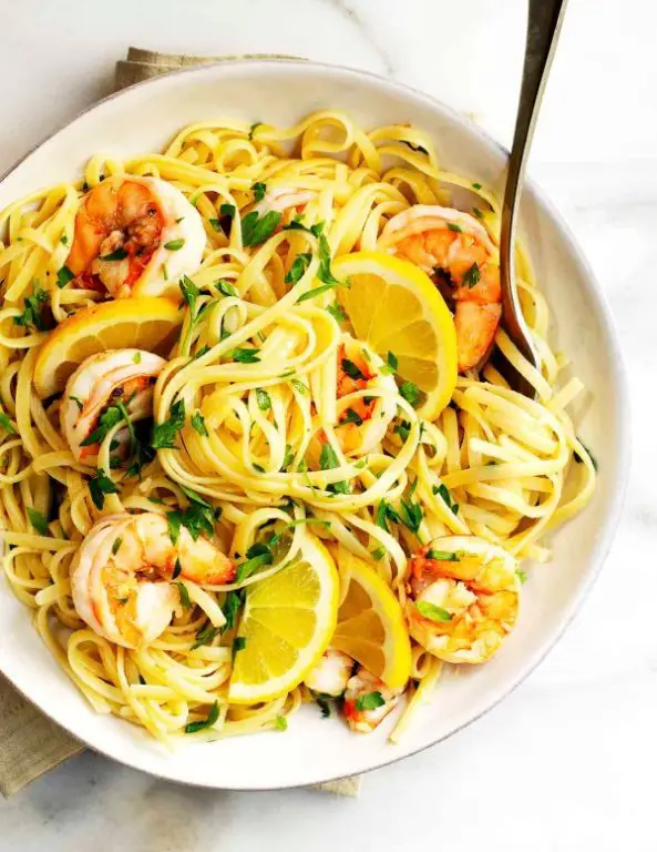 Zesty Lemon Garlic Shrimp Pasta