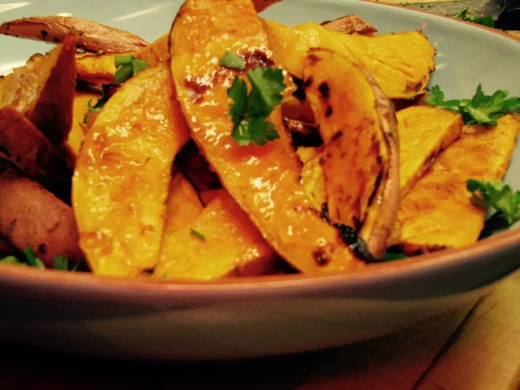 Zesty Lemon Sliced Sweet Potato Wedges