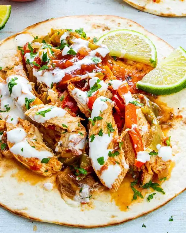 Zesty Lime Chicken Fajitas in the Crock Pot