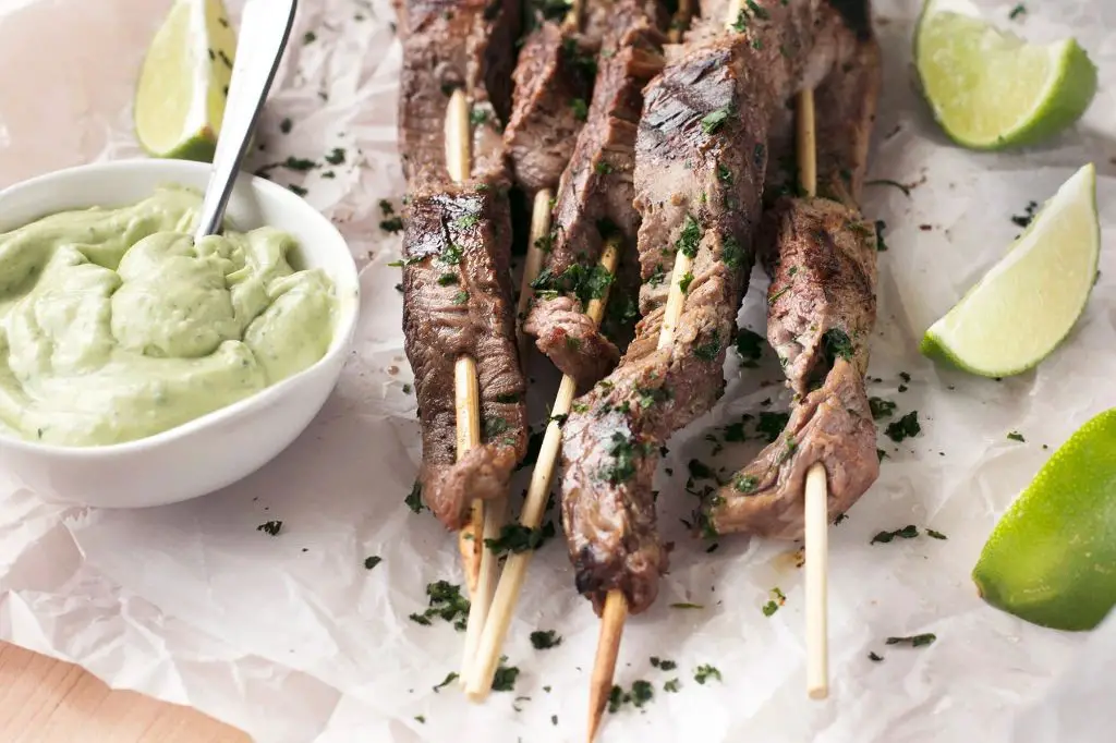 Zesty Lime and Cilantro Beef Skewers