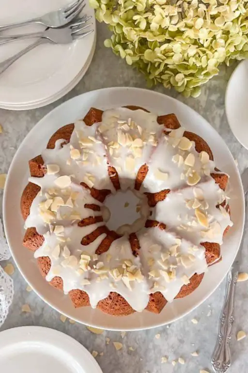 Zucchini Almond Cake with Amaretto Glaze