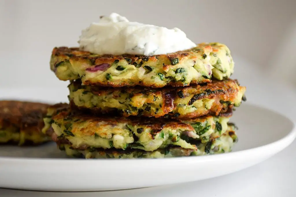 Zucchini Fritters with Tzatziki Sauce