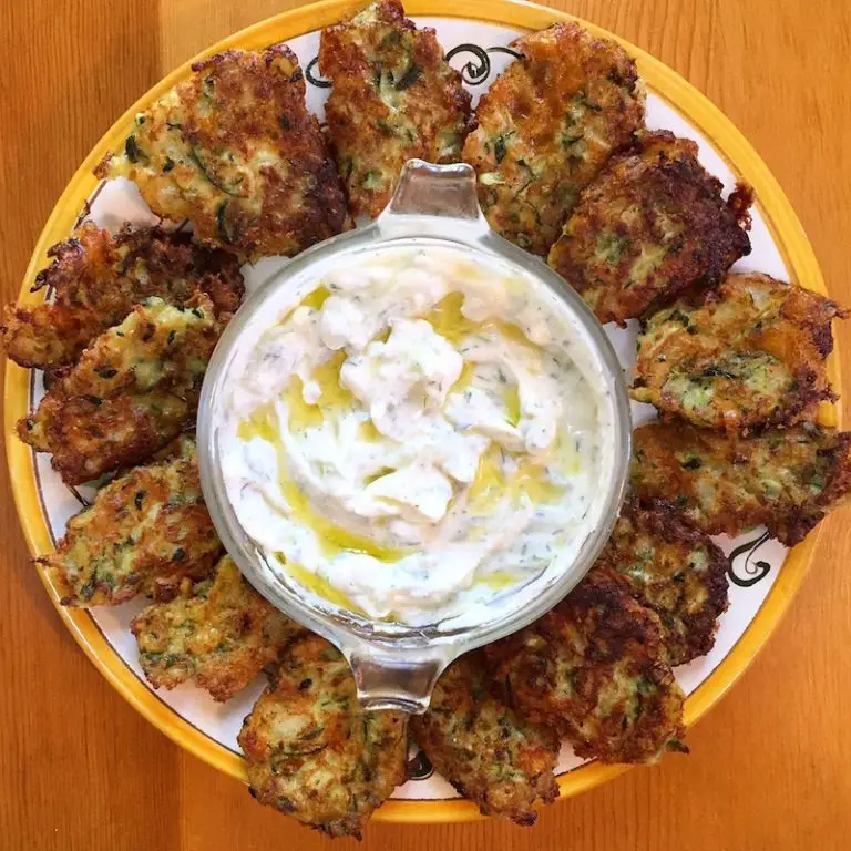 Zucchini Fritters with Tzatziki Sauce