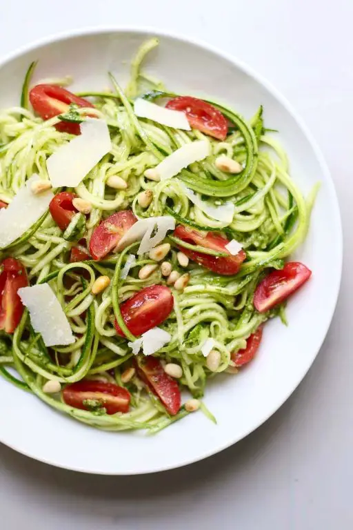 Zucchini Noodle and Pesto Salad