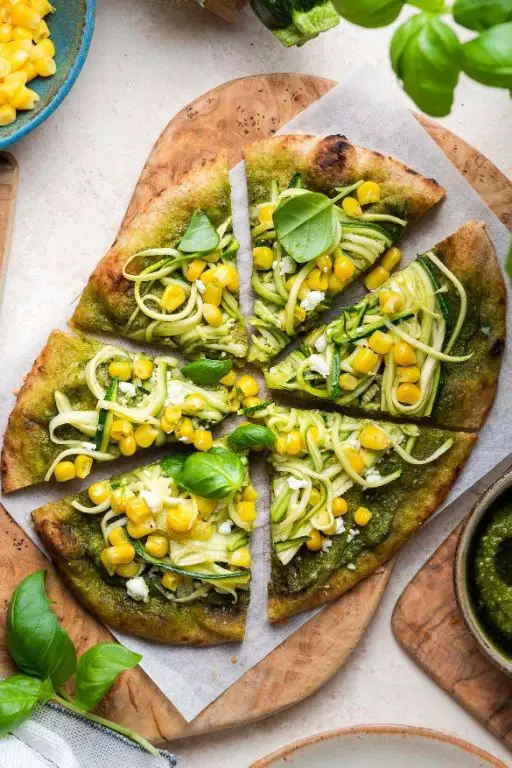 Zucchini and Corn Vegan Flatbread