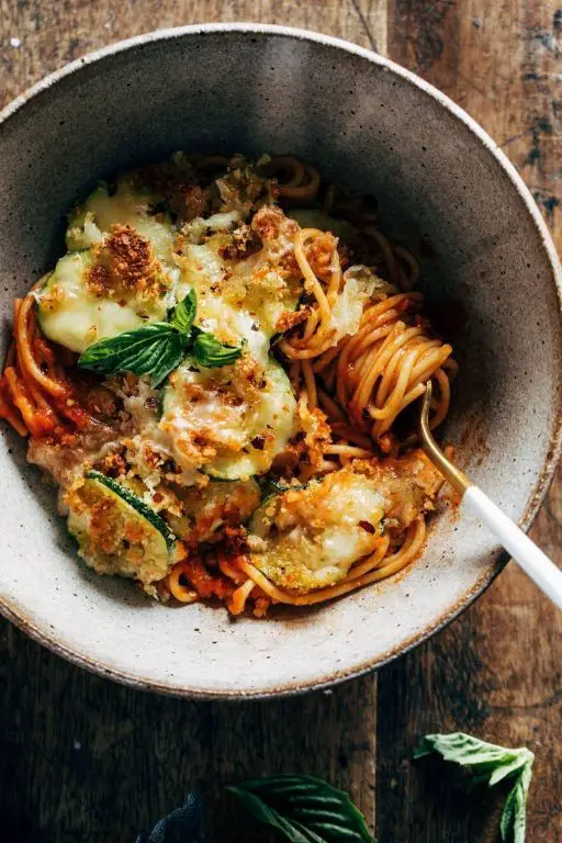Zucchini and Parmesan Baked Spaghetti