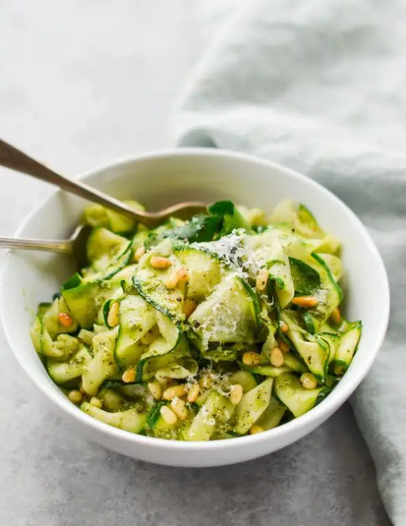 Zucchini and Pesto Pasta Toss